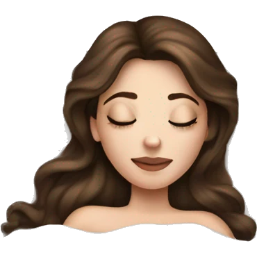 sleeping beauty brunette white girl with a silk pillow emoji