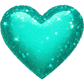 Sparkly turquoise heart emoji