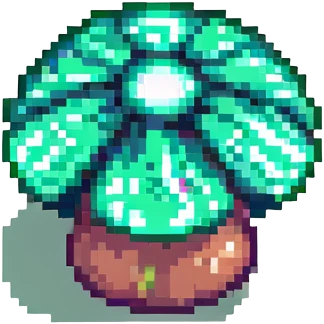 A glowing mushroom with a green glow emoji