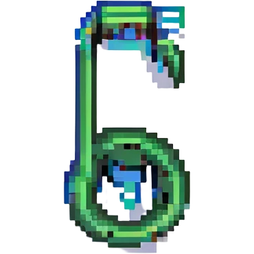 pixel art of a musical note emoji