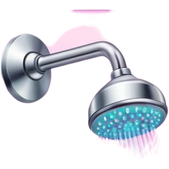 Pink glittery full shower with shower head and wall  emoji