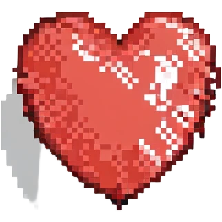 pixelated red heart with clean lines and iPhone emoji influence emoji