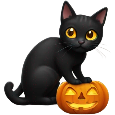 black cat in a jack-o’-lantern  emoji