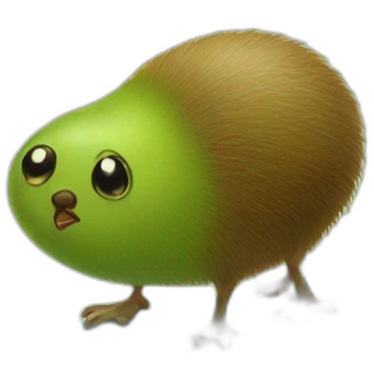 Kiwi on a surfboard emoji