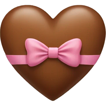 Brown heart with bow emoji