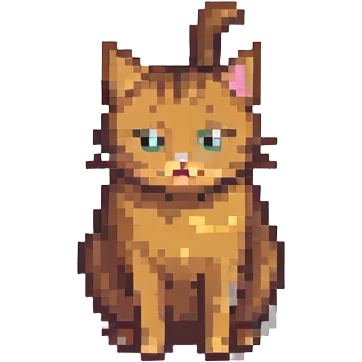 pixel art style cat pooping, minimal details emoji