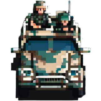 Military vehicle with soldiers emoji