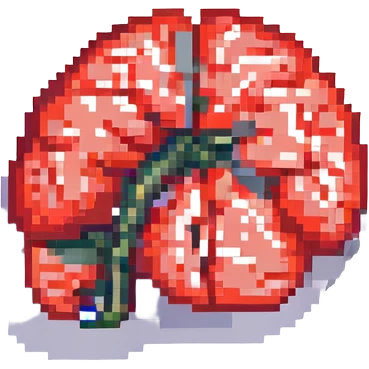 a red brain emoji