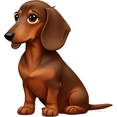 Sad brown Long-haired dachshund emoji