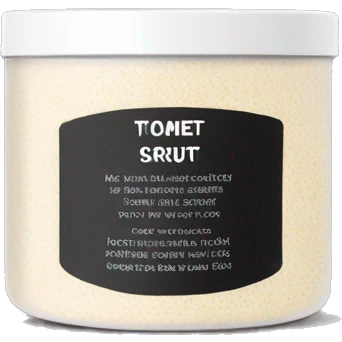 body scrub pot with label emoji