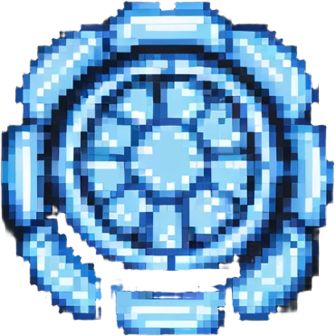 gear icon pixel art with blue tint emoji