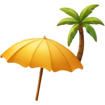 beach with sun emoji