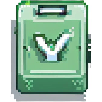 A Roblox-style checkmark icon, green color, simple and clear, suitable for use in a game interface. emoji