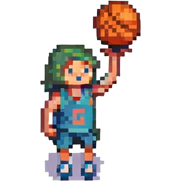 person playing basketball, pixel art style emoji