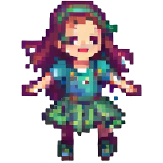 a girl dancing, pixel art style emoji
