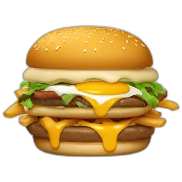 Poutine qui mange un burger  emoji
