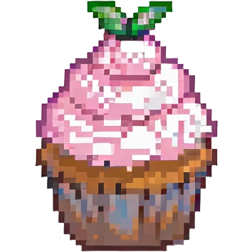 cupcake with pink icing emoji