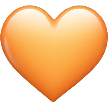 Pale orange love heart emoji