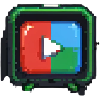 YouTube bell notification icon badge with pixel art style emoji