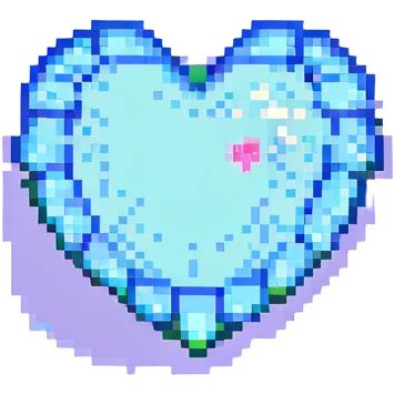 heart symbol representing the concept of love, pixel art style emoji
