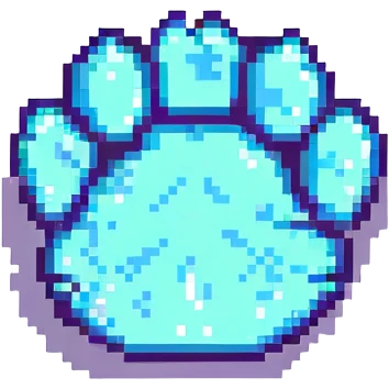 cat paw clicking pixel art style emoji