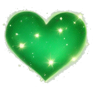 sage green heart with sparkles emoji