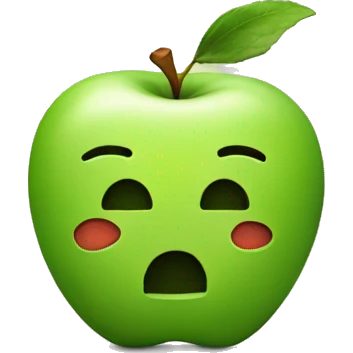 Apple with I O U carved on it emoji