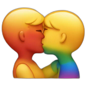Gay kissing at pride emoji
