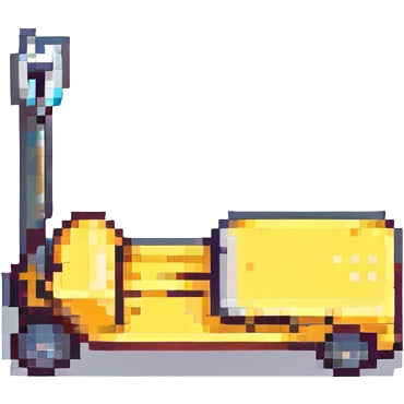 Make the pallet truck yellow, keep the same style and subject, pixel art style. emoji