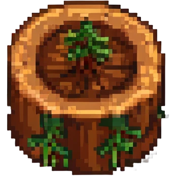 Minecraft wood log block, pixel art style, 3D isometric, brown with tree rings, simple emoji