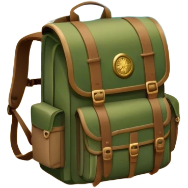 Icon for Expeditions: a compass, a map, a backpack with trekking gear, and a rugged expedition jeep, set against a backdrop of snowy mountains, sand dunes, and tropical islands. The icon should capture the spirit of adventure and exploration in diverse landscapes. Transparent background. emoji