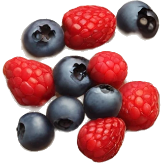 steaming bowl of oatmeal topped with fresh berries and honey. emoji