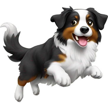 Anvil with australian shepherd jumping over emoji