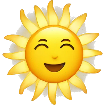 Bright sun with hearts emoji