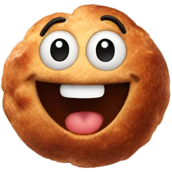 Meatball laughing emoji