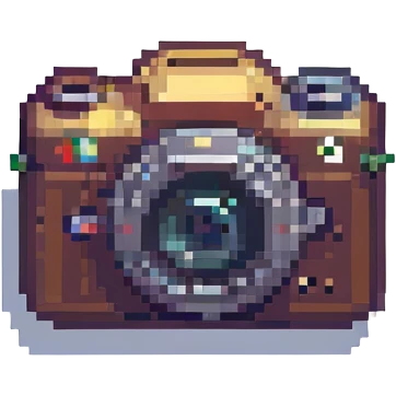 simple camera, pixel art style emoji