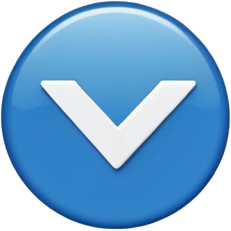 a small, round deep blue badge with a white check mark in the center, similar in style to the verification badge seen on social media emoji
