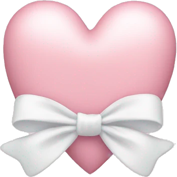 Pastel pink heart with white bow emoji