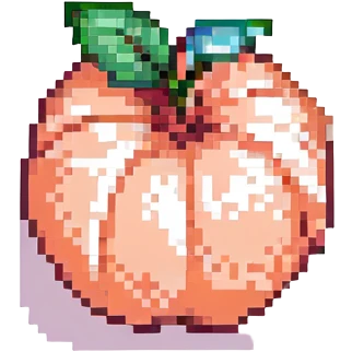 pixel art peach, small size, vibrant colors, clear pixel grid emoji