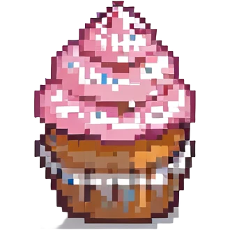 cupcake with pink icing emoji