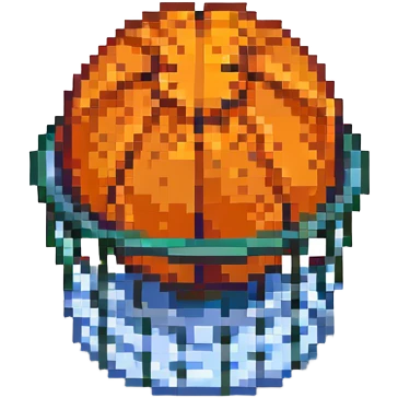 баскетбольный мяч в сетке, no background emoji