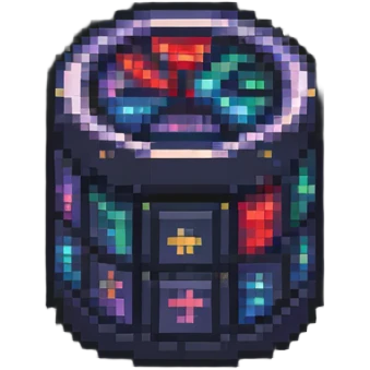 SQLite database logo with compact database symbol in pixel art emoji