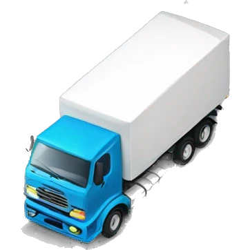 Delivery truck travelling superfast on road emoji
