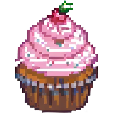 cupcake with pink icing emoji
