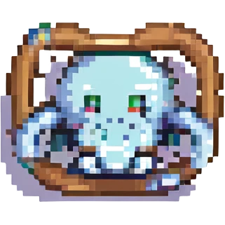 pixel art orange pacifier emoji