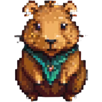 simple and cute capybara in pixel art style emoji