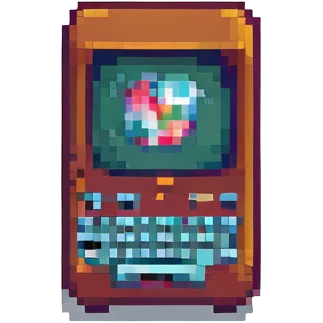 iPad, pixel art style, retro look emoji