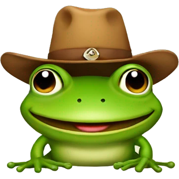 frog with cowboyha emoji