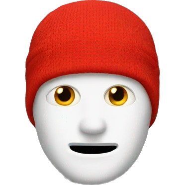 White man one, red ski mask emoji