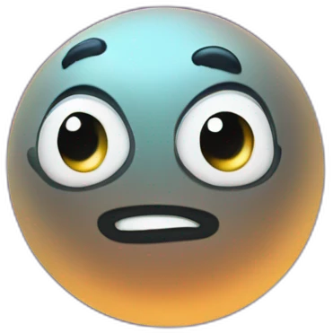 planet Mercury with a cartoon saluting face with big courageous eyes emoji